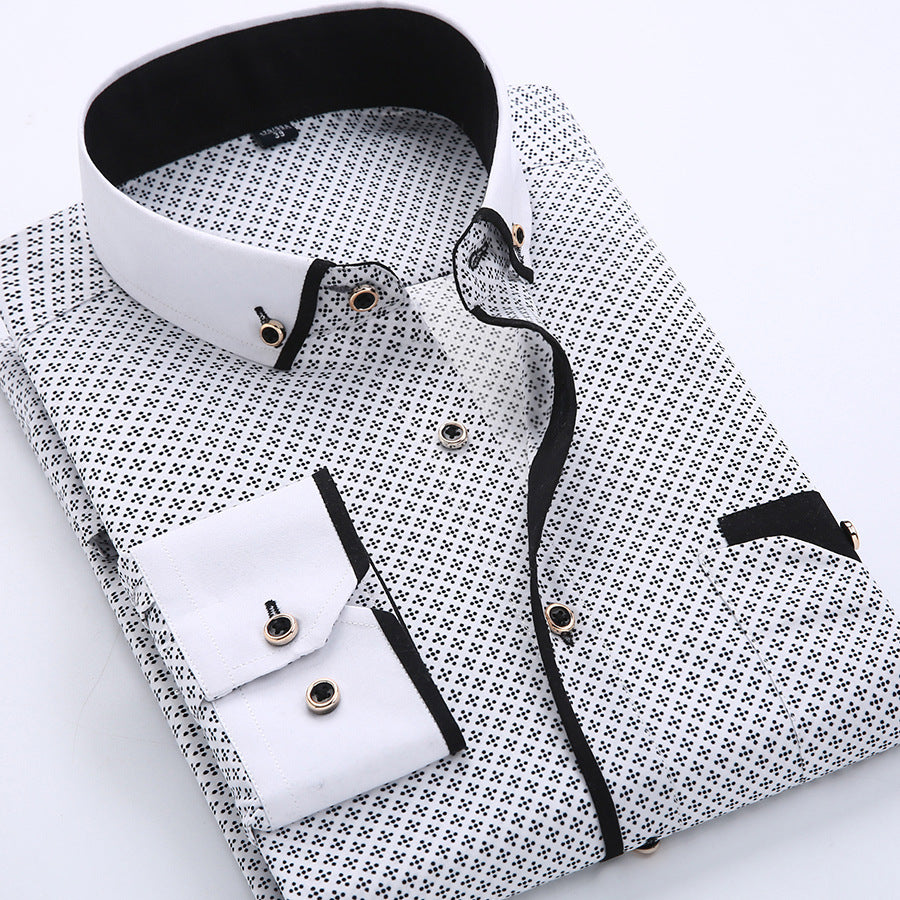 Slim-Fit Printed Dress Shirt