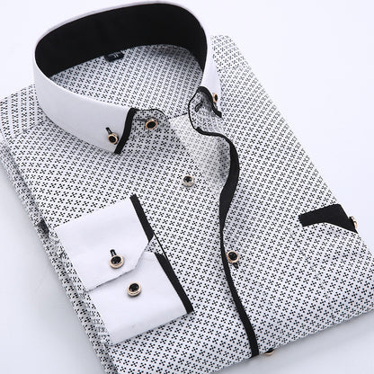 Slim-Fit Printed Dress Shirt