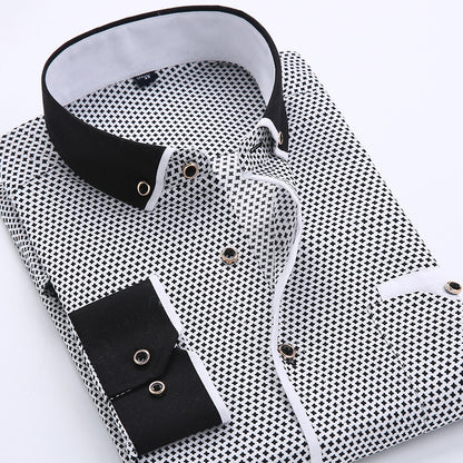 Slim-Fit Printed Dress Shirt