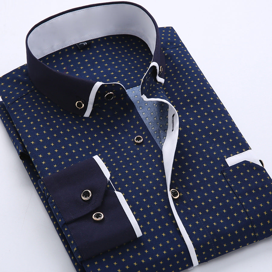 Slim-Fit Printed Dress Shirt