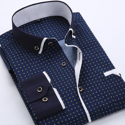 Slim-Fit Printed Dress Shirt
