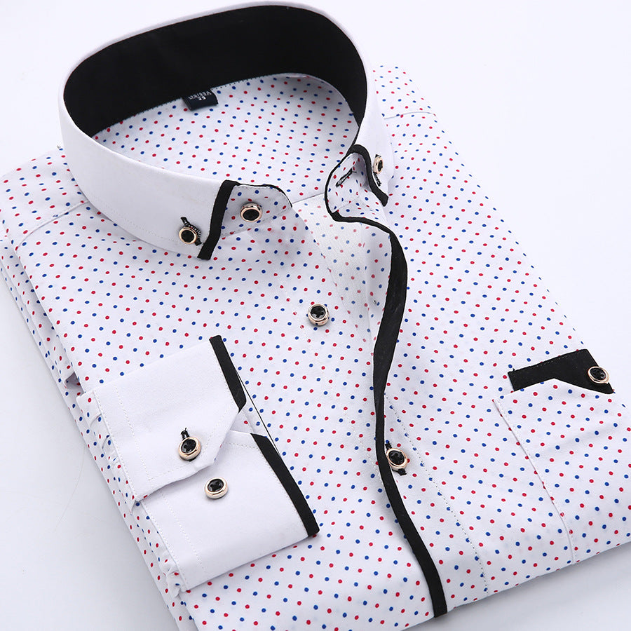 Slim-Fit Printed Dress Shirt