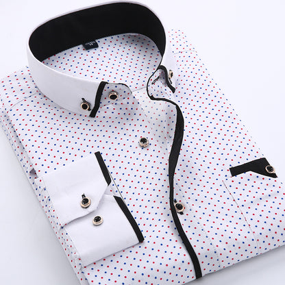 Slim-Fit Printed Dress Shirt