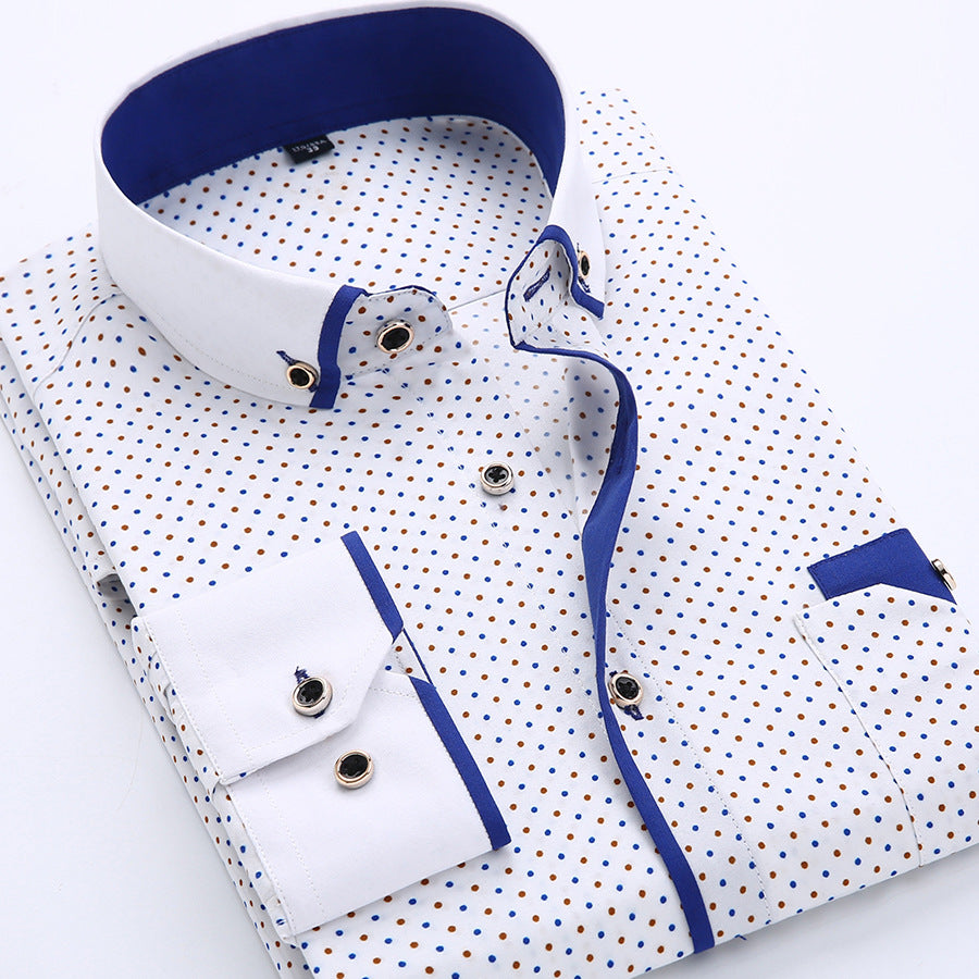 Slim-Fit Printed Dress Shirt