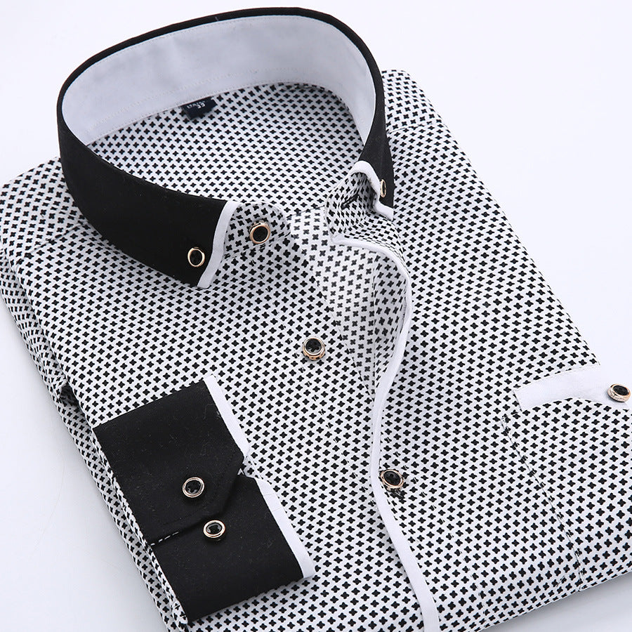 Slim-Fit Printed Dress Shirt