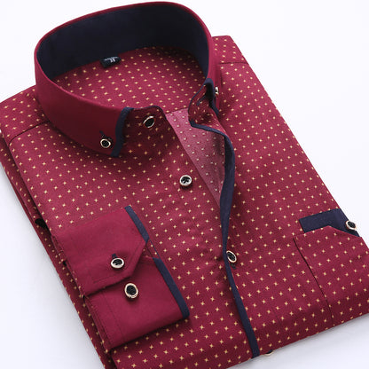 Slim-Fit Printed Dress Shirt