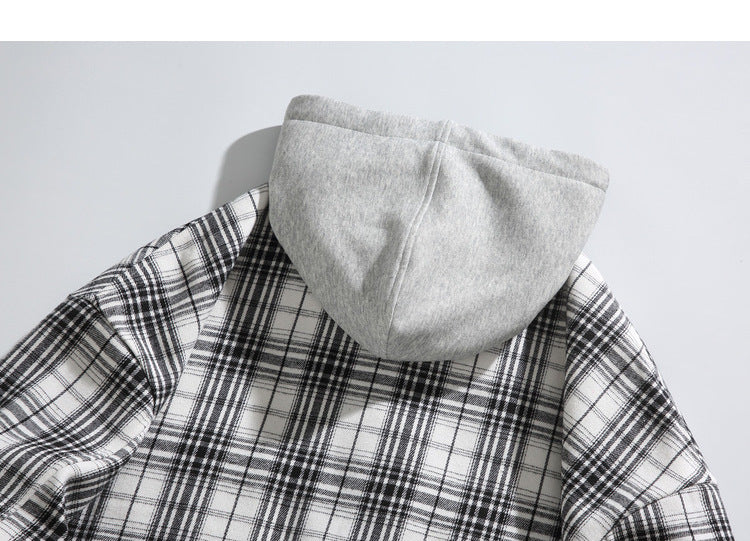 Fleece-Lined Hooded Shirt Jacket
