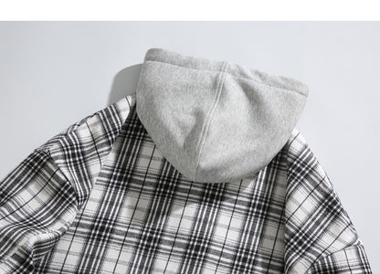 Fleece-Lined Hooded Shirt Jacket