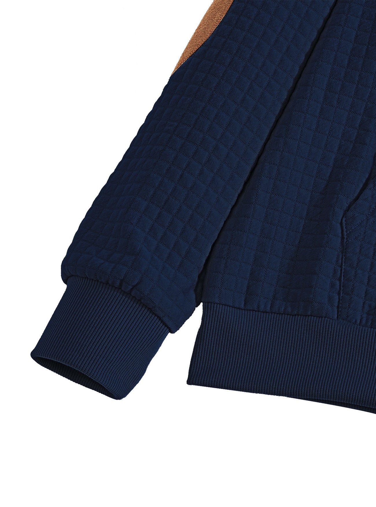 Embroidered Plaid Zip Sweatshirt