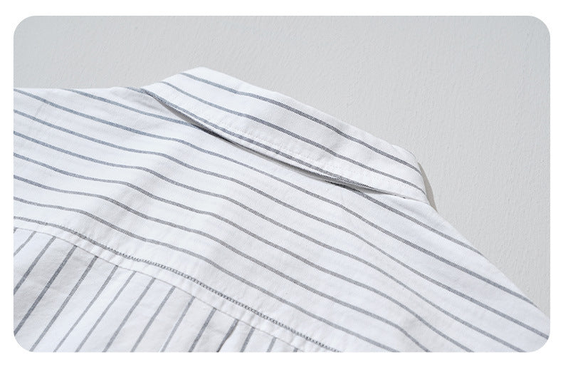 Embroidered Stripe Long-Sleeve Shirt