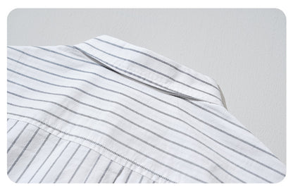 Embroidered Stripe Long-Sleeve Shirt