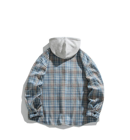 Fleece-Lined Hooded Shirt Jacket