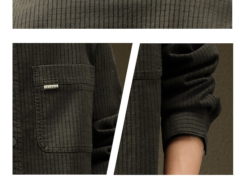 Japanese Textured Waffle Shirt Jacket