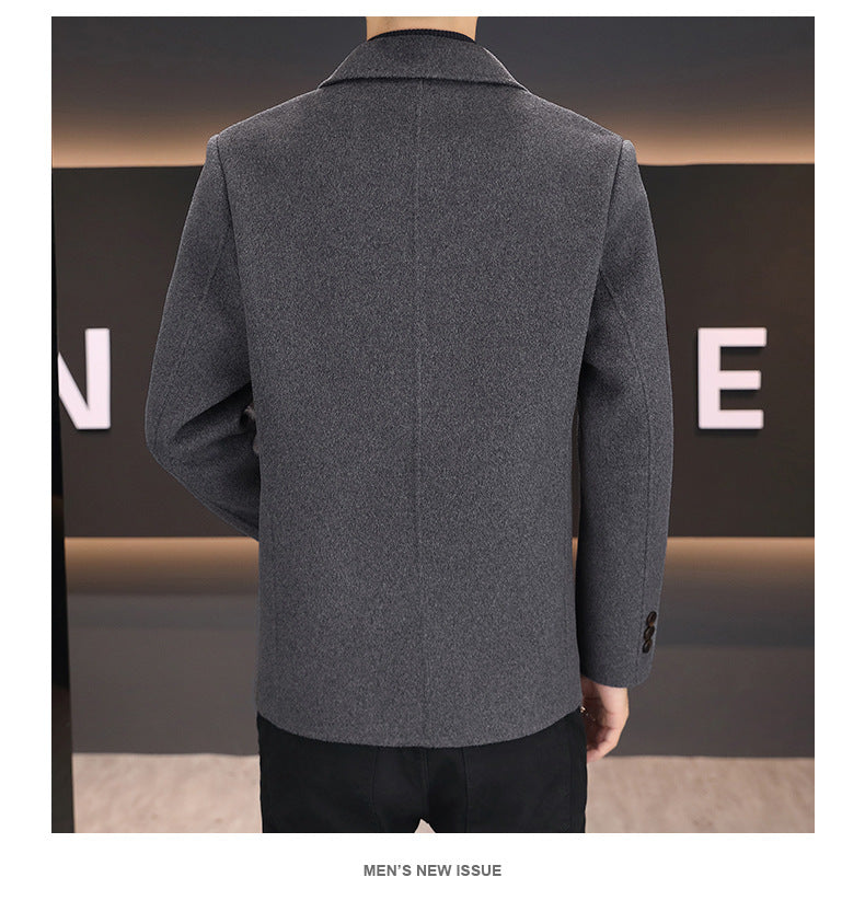 Double-Faced Wool Overcoat with Down Liner