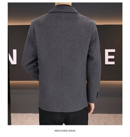 Double-Faced Wool Overcoat with Down Liner