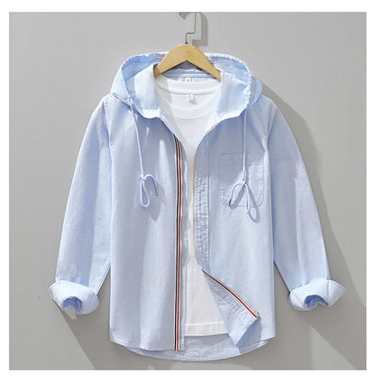 Hooded Long-Sleeve Shirt Coat