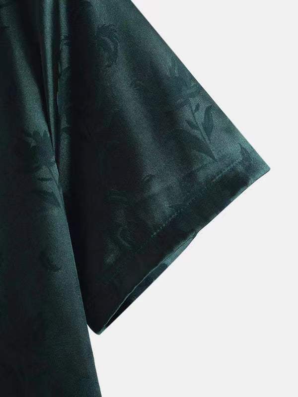 Jacquard Short-Sleeve Summer Shirt