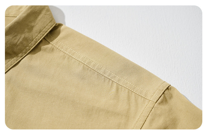 Relaxed Solid-Color Long-Sleeve Shirt