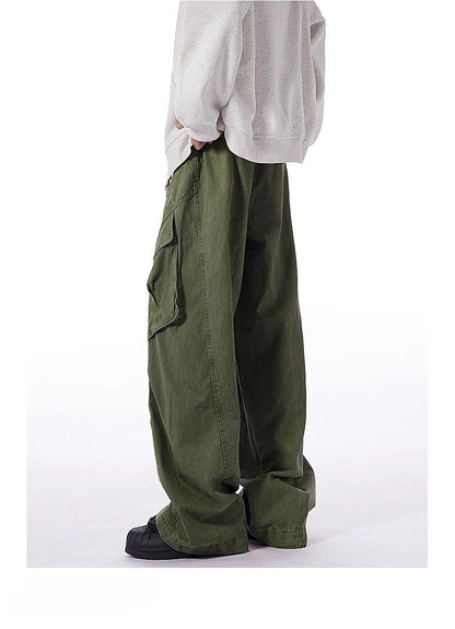 Washed-Cotton Wide-Leg Overalls