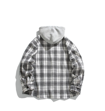 Fleece-Lined Hooded Shirt Jacket