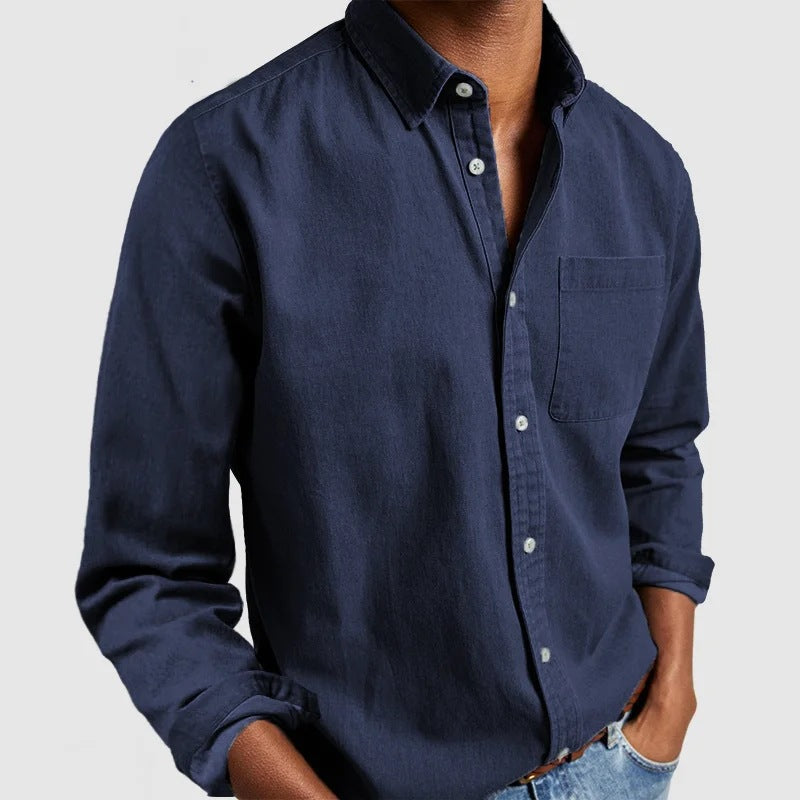 Classic Long-Sleeve Lapel Shirt