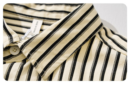 Striped Long-Sleeve Overshirt