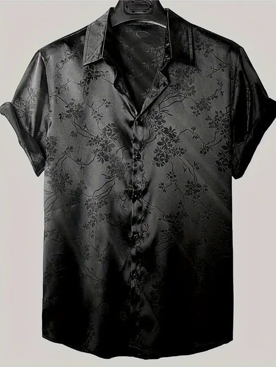 Jacquard Short-Sleeve Summer Shirt
