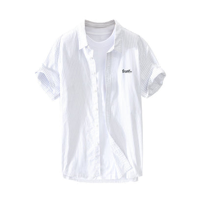Japanese Striped Embroidered Shirt