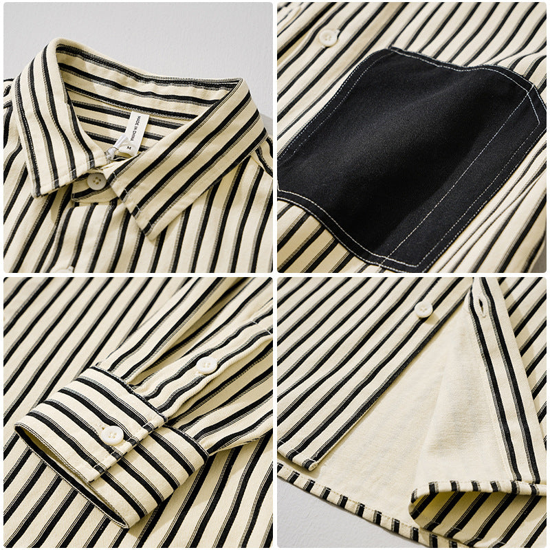 Striped Long-Sleeve Overshirt