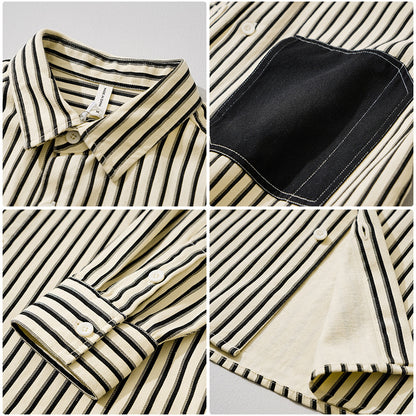 Striped Long-Sleeve Overshirt
