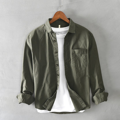Casual Long-Sleeve Cotton Overshirt