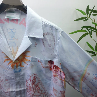 Printed Long-Sleeve Lapel Shirt