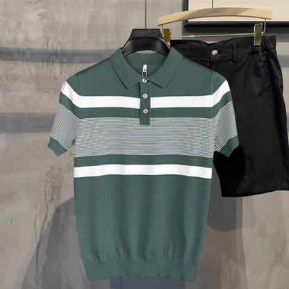 Striped Knit Polo