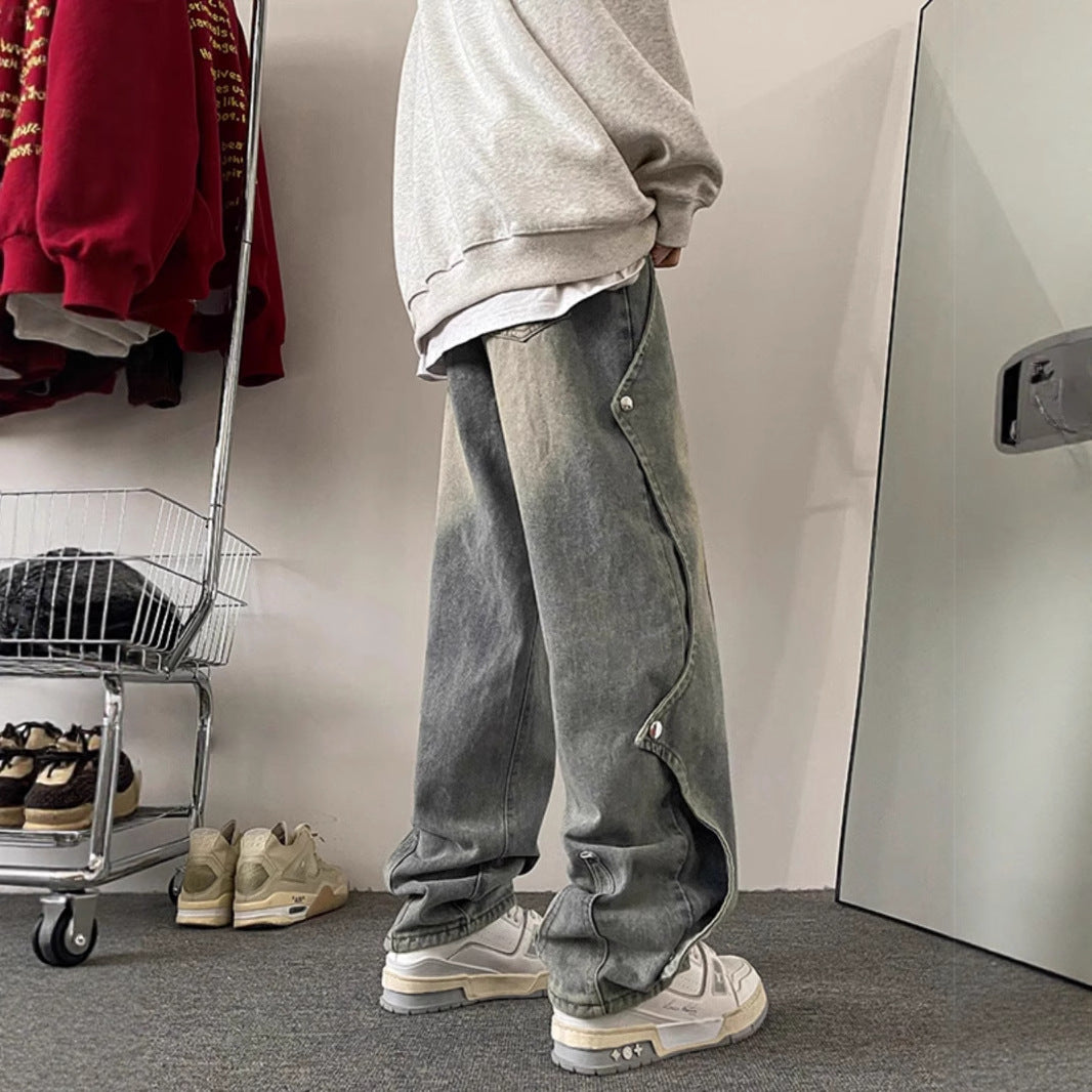 Utility Cargo Straight-Leg Jeans