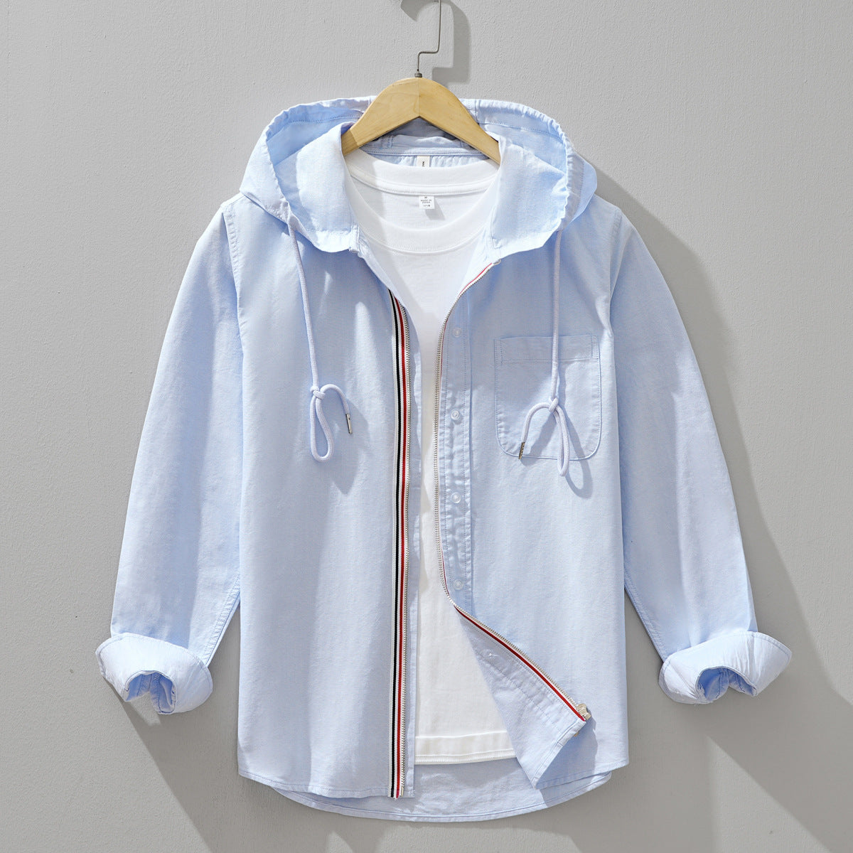 Hooded Long-Sleeve Shirt Coat