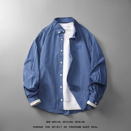 Plaid Long-Sleeve Shirt Coat