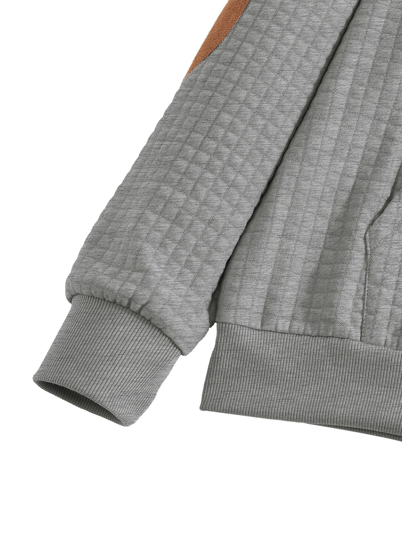 Embroidered Plaid Zip Sweatshirt