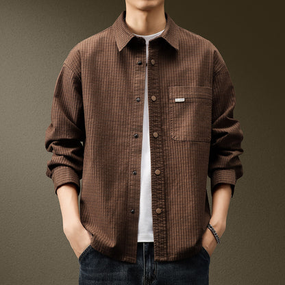 Japanese Textured Waffle Shirt Jacket