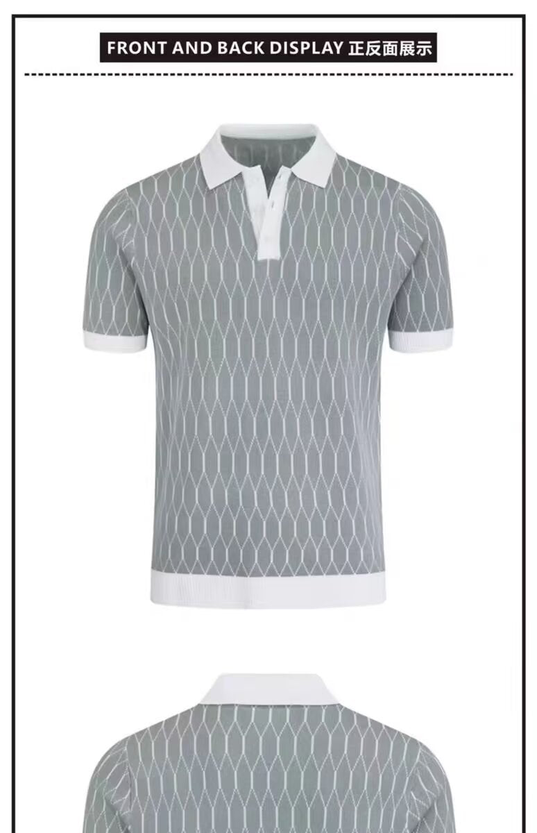 Contrast-Plaid Polo Shirt