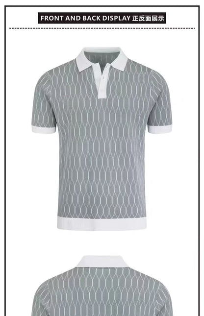 Contrast-Plaid Polo Shirt