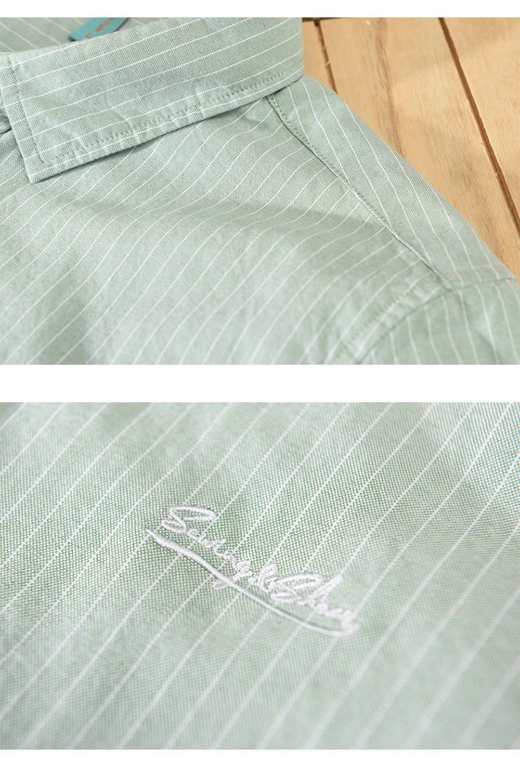 Japanese Striped Embroidered Shirt