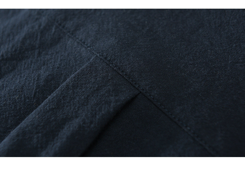 Retro Solid-Color Cotton Shirt