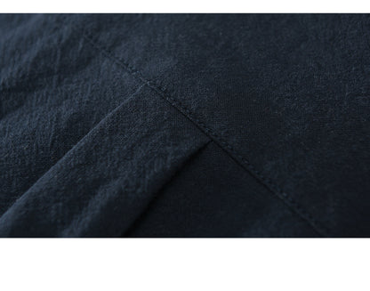 Retro Solid-Color Cotton Shirt