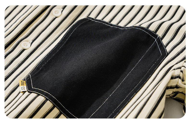 Striped Long-Sleeve Overshirt