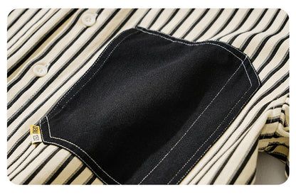 Striped Long-Sleeve Overshirt