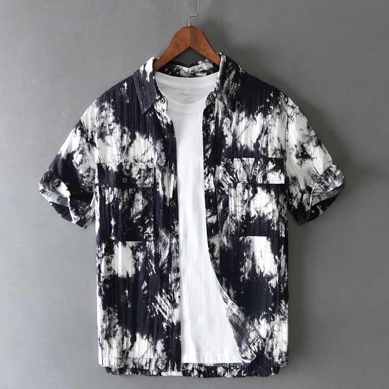 Printed Short-Sleeve Casual Shirt