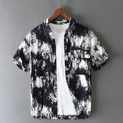 Printed Short-Sleeve Casual Shirt