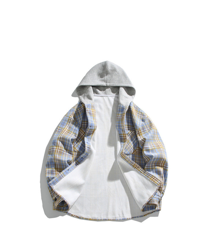 Fleece-Lined Hooded Shirt Jacket