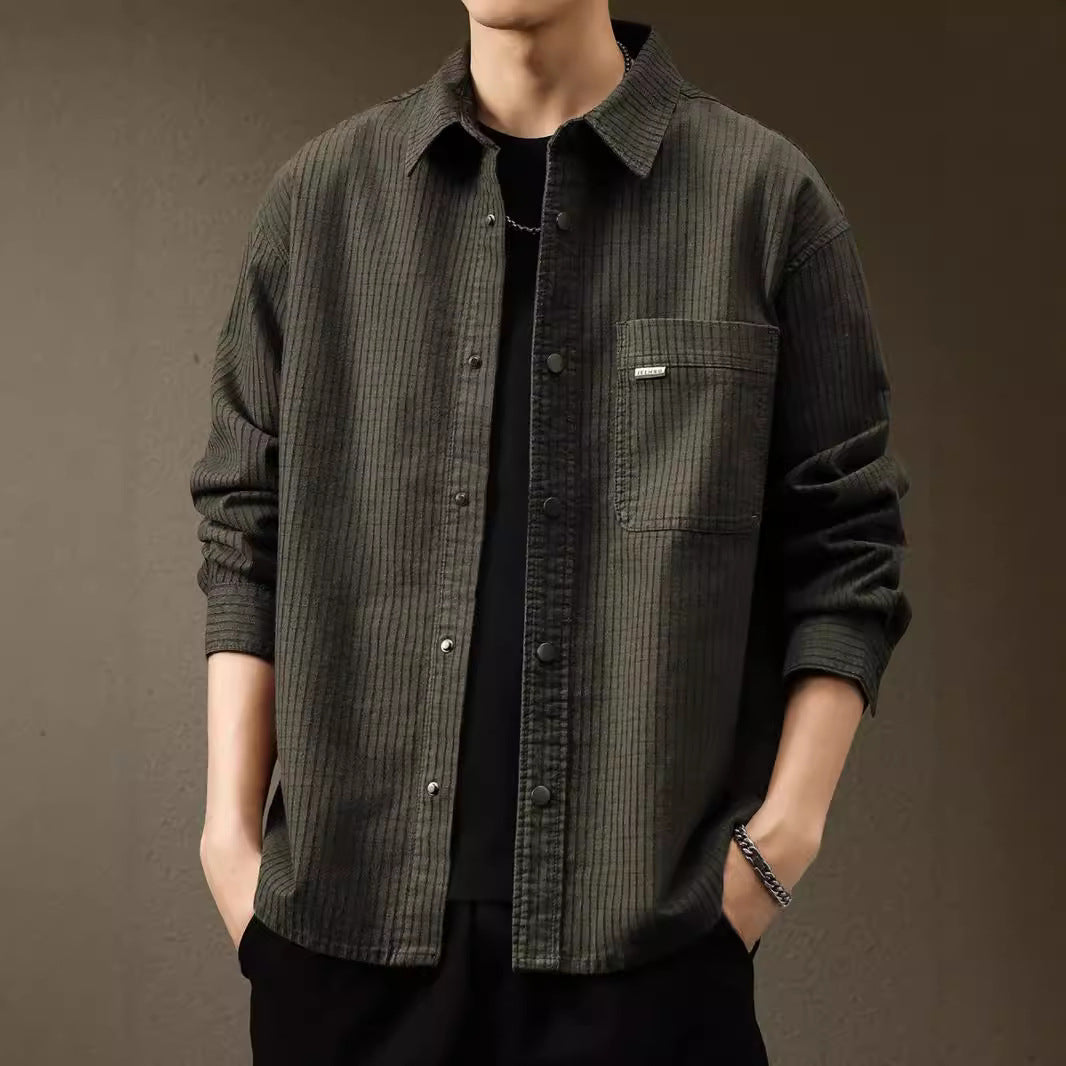 Japanese Textured Waffle Shirt Jacket
