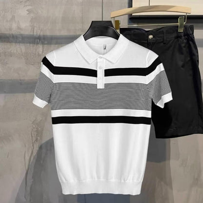 Striped Knit Polo